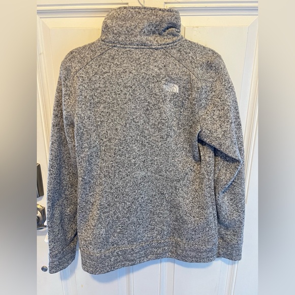 The North Face Full Zip Button Up Jacket Heather Grey Fleece - Picture 4 of 5